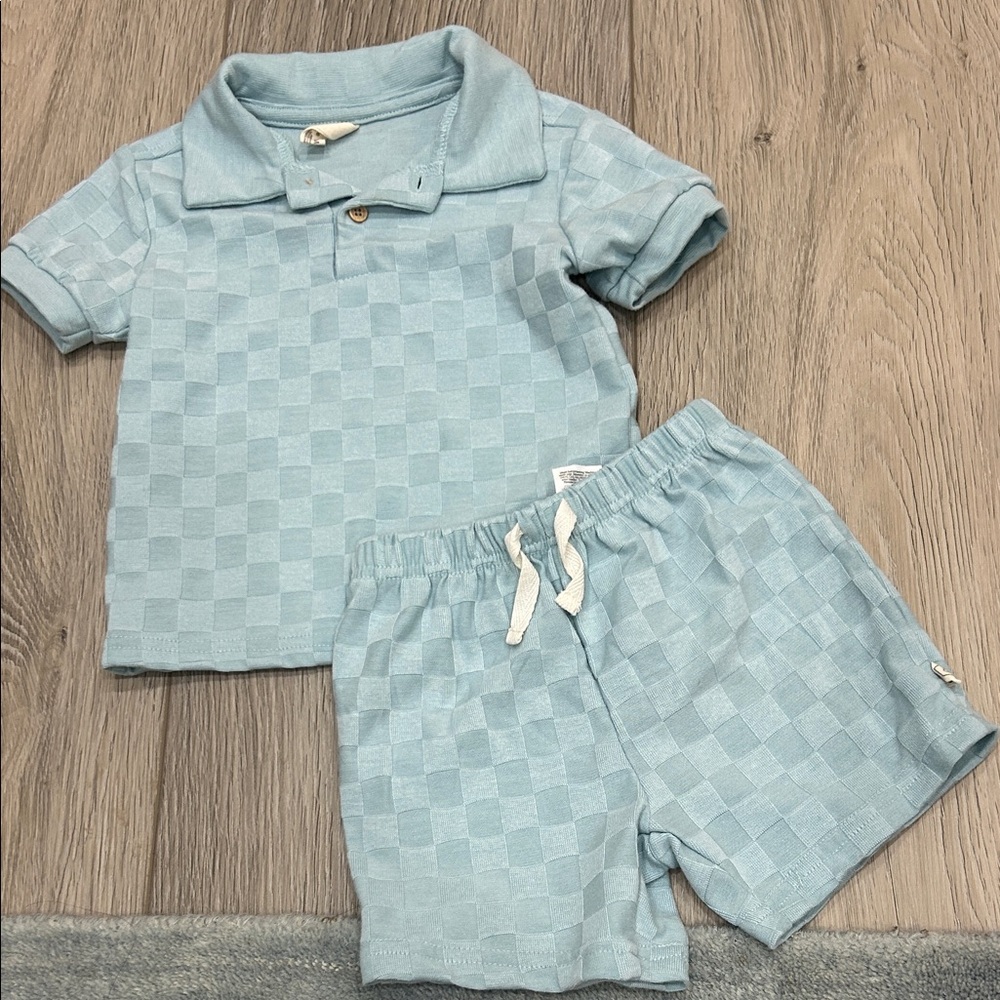 Snug Baby Checkered Toddler Polo and Shorts Set